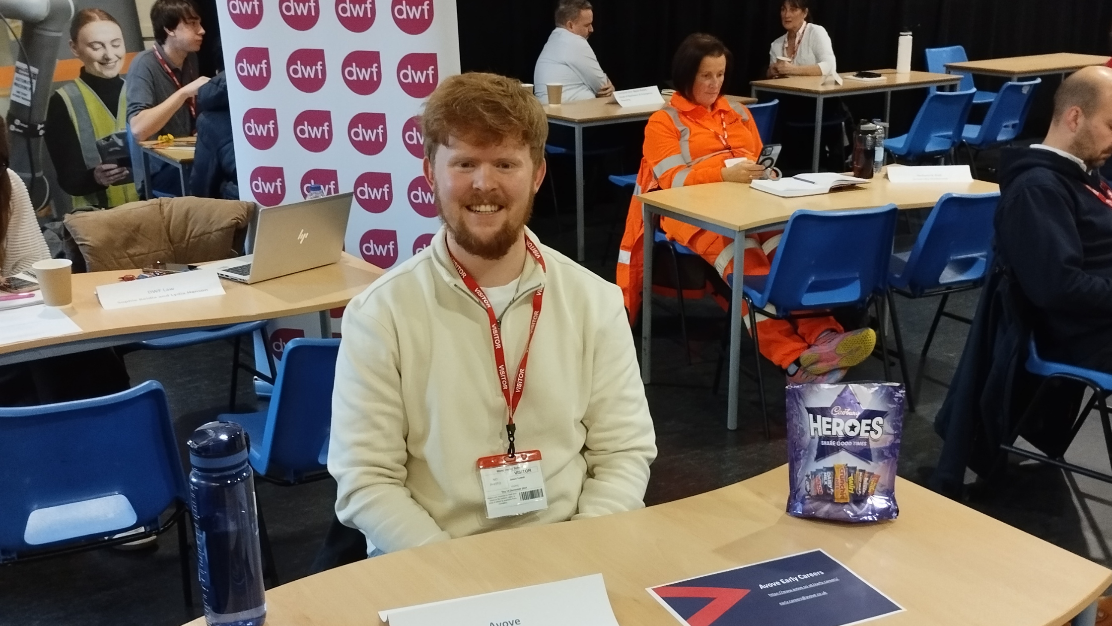 Avove STEM Ambassador and Finance graduate, James at West Derby High School's careers event.